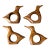 1970s Hand Carved Wooden Bird or Duck Napkin Rings - Set of 4 For Sale