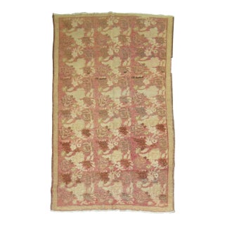 Vintage Zabihi Collection Pink Floral Karabagh Rug - 4'6" x 7'8" For Sale