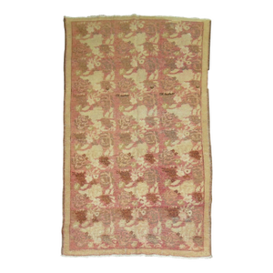 Vintage Zabihi Collection Pink Floral Karabagh Rug