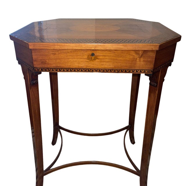 19th Century Italian Marquetry Occasional Table With Lift Top For Sale - Image 4 of 9