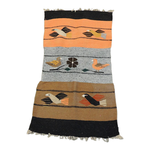 Vintage Orange and Grey Peruvian Throw