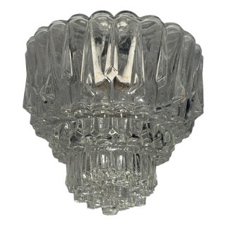 Textured Ice Glass Flush Mount, 1970s For Sale