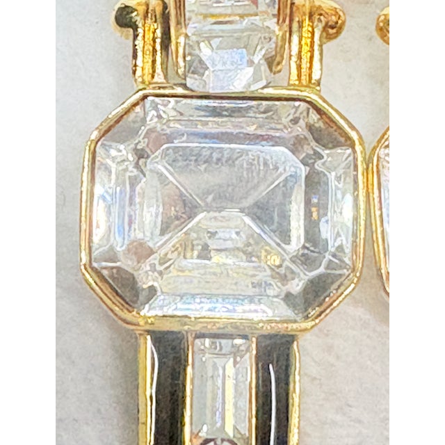 Givenchy Givenchy New York–Paris 80s Rhinestone & Gold‑Tone Statement Clip-on Earrings, Pair For Sale - Image 4 of 12