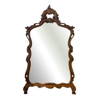 Rocaille Style Mirror in Carved Wood, 1960 For Sale