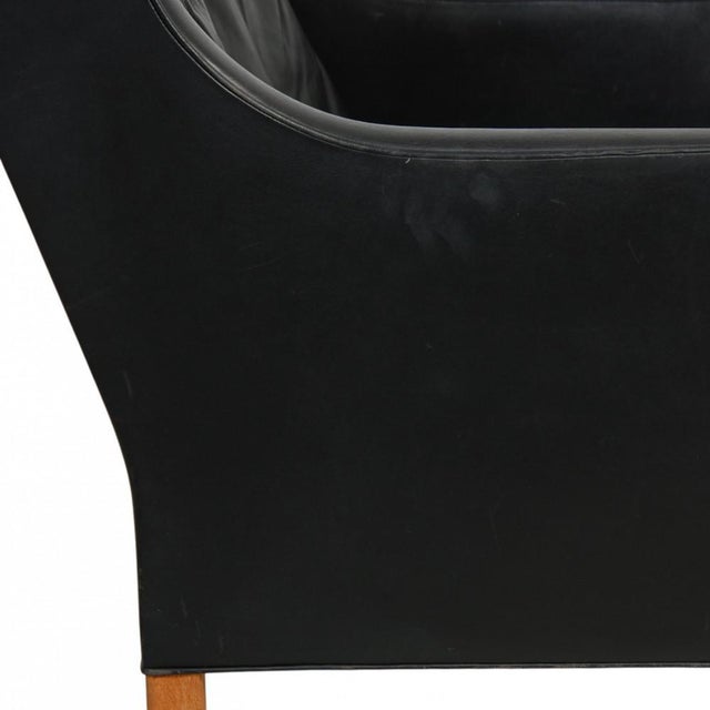 2431 Lounge Chair in Black Leather by Børge Mogensen, 1980s For Sale - Image 9 of 18