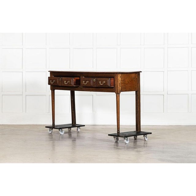 George III English Vernacular Oak Dresser Base, 1800 For Sale - Image 6 of 17