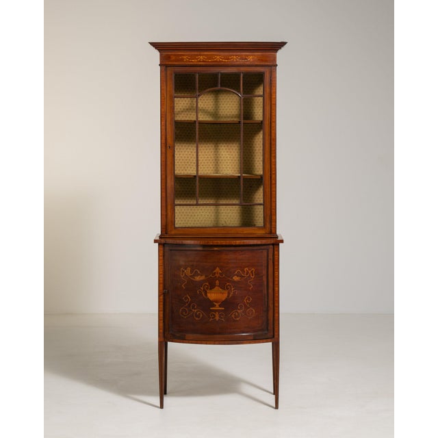 Traditional 19th Century France Edwardian Brown Wood Display Cabinet For Sale - Image 3 of 11