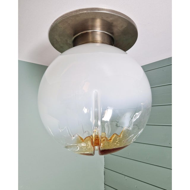 Mid-Century Modern Large Murano Glass Ceiling Light from Mazzega, Italy, 1970 For Sale - Image 3 of 18