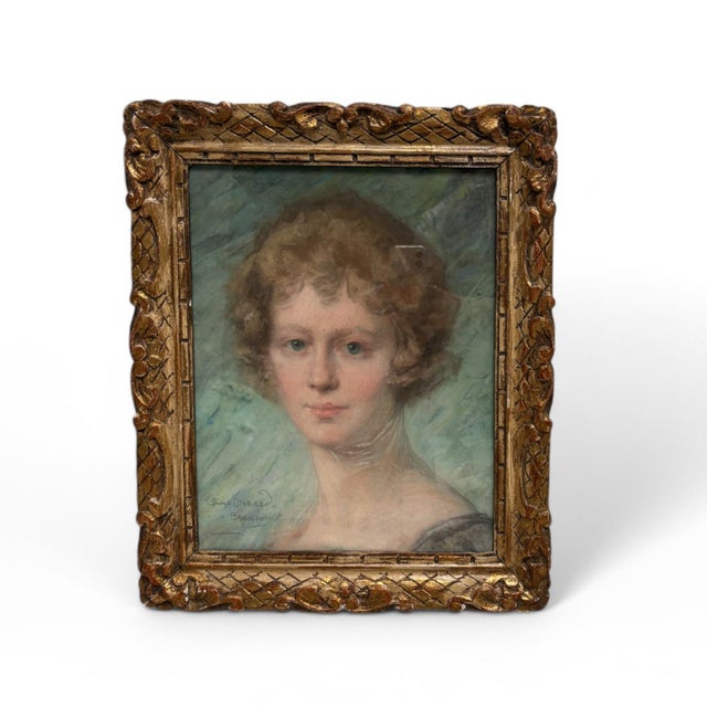 Anna Girard Brancourt, Portrait of a Young Woman, 1800s, Oil on Canvas For Sale - Image 5 of 5
