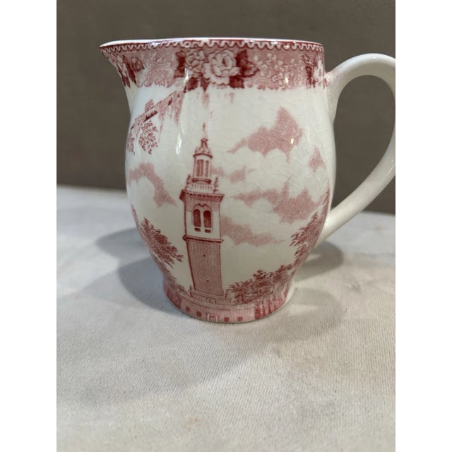 English Vintage Old English Staffordshire Ware Stephen Foster Memorial White Springs Pitcher For Sale - Image 3 of 6