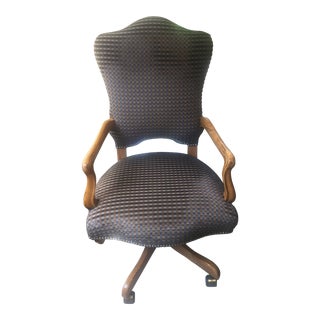 Checkered Upholstery Desk Chair For Sale