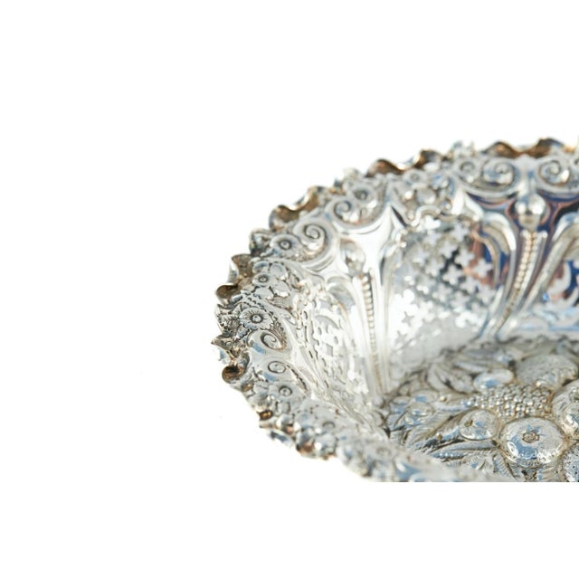 Silver Antique Victorian Silver Bon Bon Bowl, 1894 For Sale - Image 8 of 9