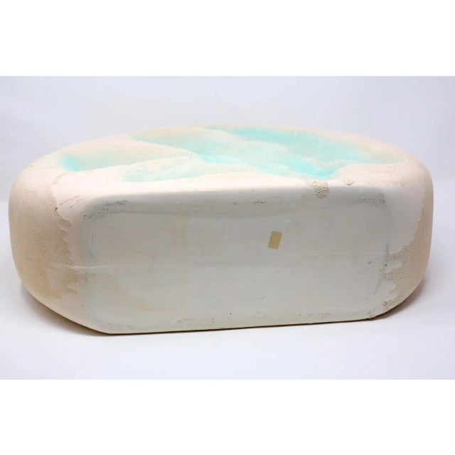 Pink 1980's Large Postmodern Pink and Turquoise Sculptural Ceramic Vase For Sale - Image 8 of 11