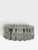 This is a vintage Mid-Century Modern clear glass bowl featuring a bold sculptural form with thick, repeating rectangular...