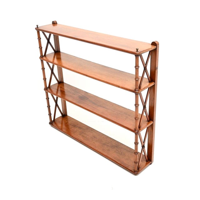 19th Century Antique Georgian Wall Mounting Bookcase in Walnut, 1800 For Sale - Image 5 of 11