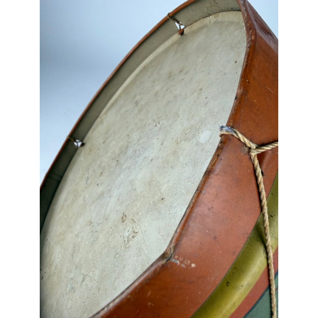 Rare Vintage J. Chein & Co. Patriotic Tin Lithograph Toy Drum | Abraham Lincoln Americana Folk Art Decor For Sale - Image 9 of 12