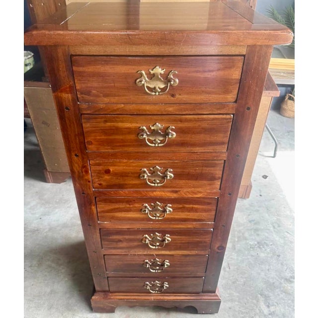 Vintage Sears Open Hearth 2-Piece Bedroom Set - Dresser With Hutch & Lingerie Chest For Sale - Image 12 of 12