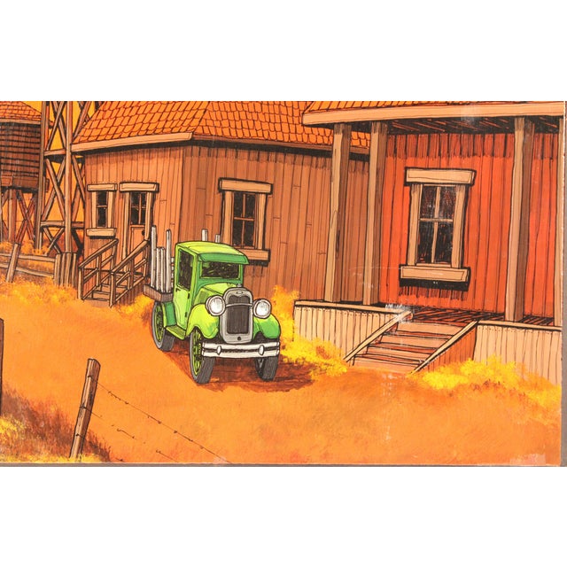 1980s Painting by Fred Bonn (Born 1940) of Aberdeen Texas Sunset For Sale - Image 5 of 11