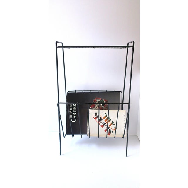 Midcentury Modern Side Drinks Table With Rack Black, Circa Mid-20th Century For Sale - Image 9 of 11