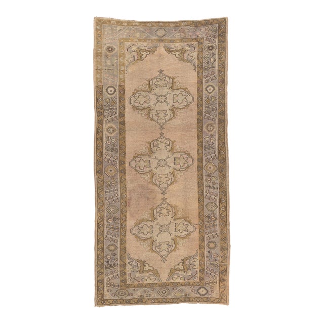 Vintage Turkish Oushak Rug, 05'02 X 10'09 For Sale