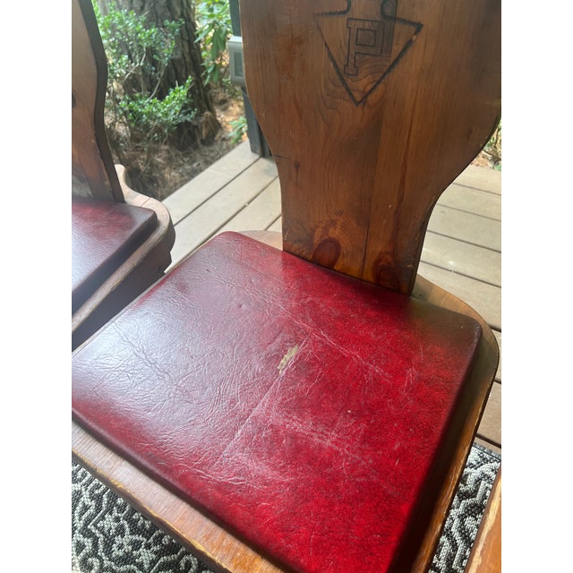 Set of Eight Restaurant Dining Chairs With Branded Keystone “P”, C. 1940, Berks County Provenance For Sale - Image 12 of 18