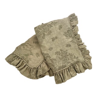 Pair of Ralph Lauren Style Ruffle Trimmed King Pillow Shams For Sale