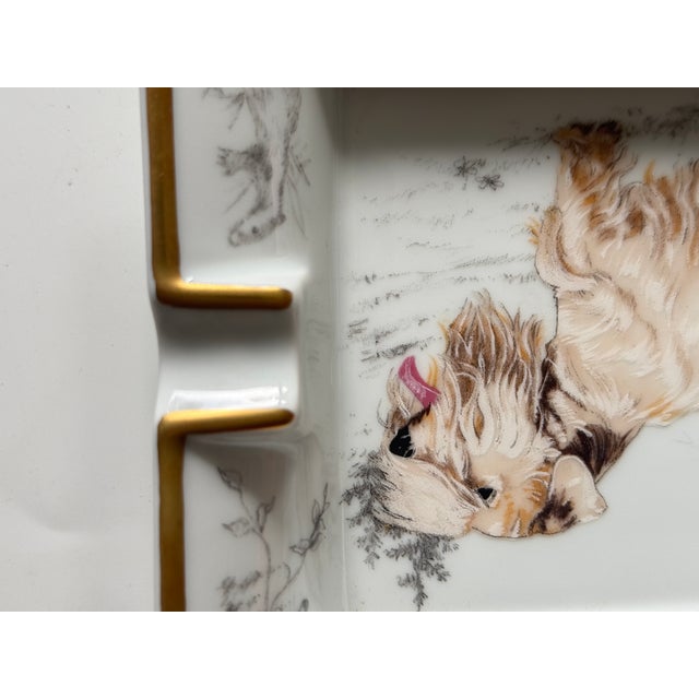 Ceramic Vintage Decorative Dog Ashtray from Hermès Paris, France For Sale - Image 7 of 8