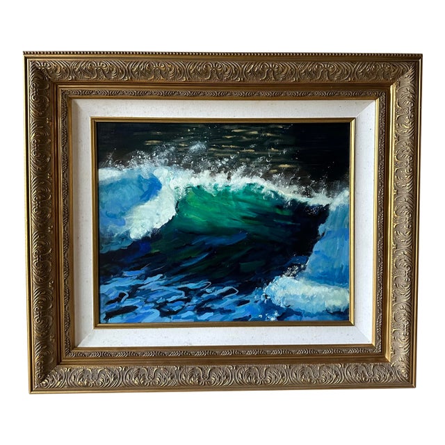 Abstract Ocean Painting, Framed For Sale