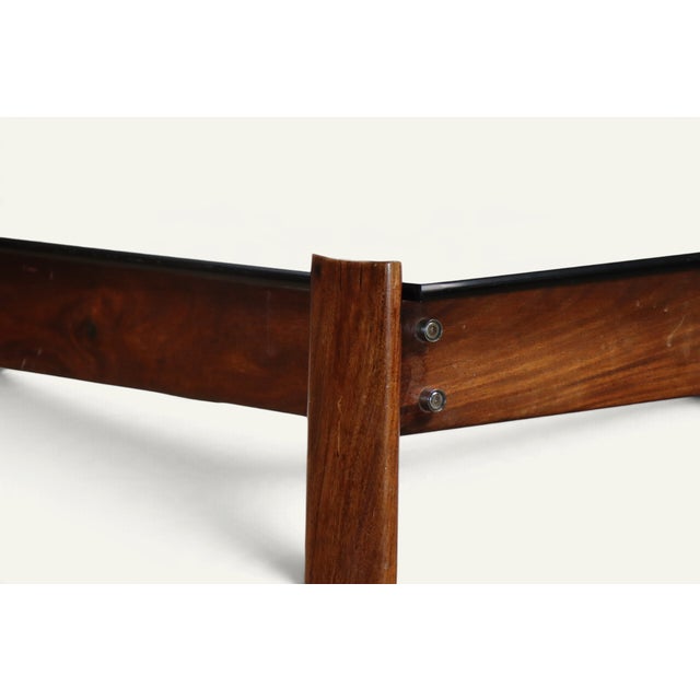 Brown Exotic Wood and Smoked Glass Coffee Table by Percival Lafer, Brazil, 1970 For Sale - Image 8 of 17