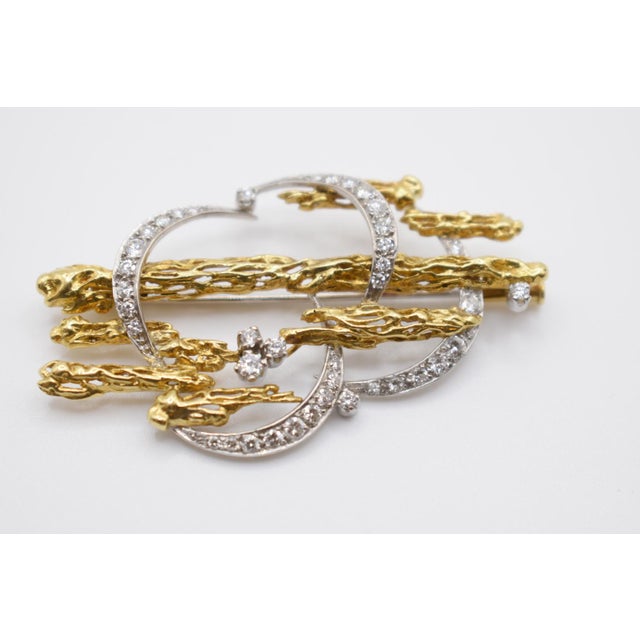 Mid-Century Modern 1970s Diamond Brooch From David Hackman & Sons For Sale - Image 3 of 7