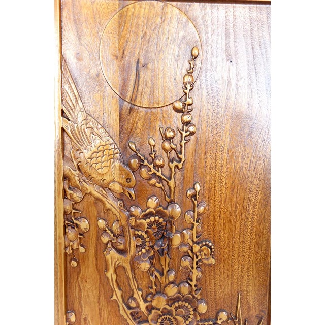 Carved Wooden Panels with Floral and Animal Decorations, Indochina / Vietnam, Early 20th Century, Set of 3 For Sale - Image 13 of 17