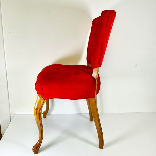 Scarlet 1960s Vintage French Provincial Hollywood Regency Boho Chic Boudoir Side Chair. For Sale - Image 8 of 13