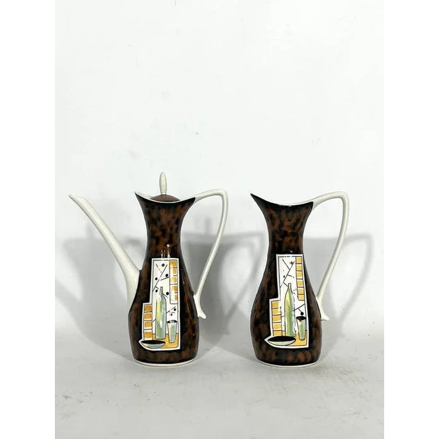 1950s Mid-Century Ceramic Teapot Set by Alfa Ceramiche, Italy, 1950s, Set of 8 For Sale - Image 5 of 14