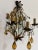 Italian Tuscan Mirror Metal Florentine Sconces C 1900 Amber Blown Murano Glass For Sale - Image 9 of 12