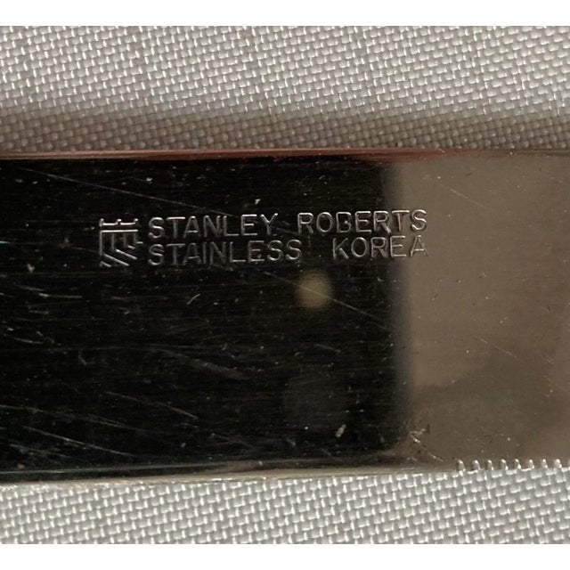 1960s Midcentury Stanley Roberts Stainless Dinner Knives S/4 For Sale - Image 5 of 6