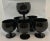 Vintage Large Tulip Black Glasses- Set of 6 For Sale In Tampa - Image 6 of 6