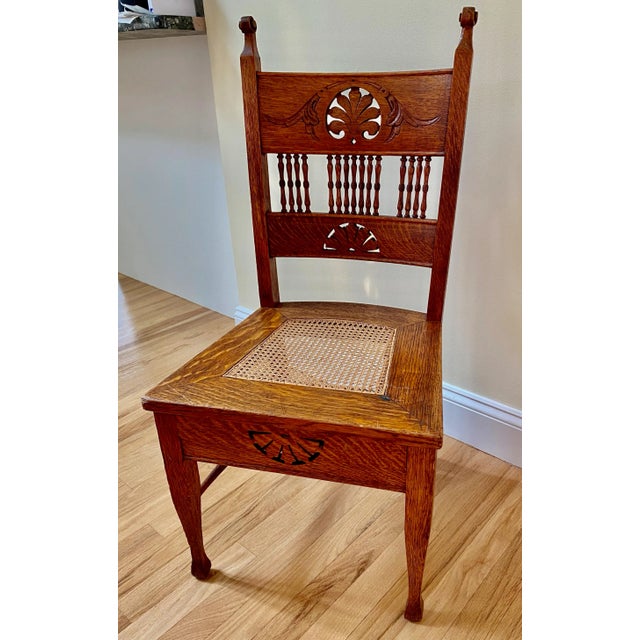 Oak Ladies Chair Est 1920’s For Sale - Image 11 of 11