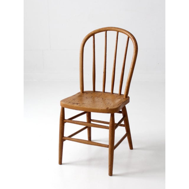Antique Painted Windsor Bow Back Farmhouse Chair For Sale - Image 6 of 16