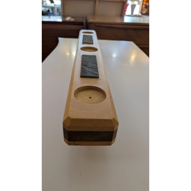 1990s 1990s Custom Wood 3 Votive Candle Holder For Sale - Image 5 of 9