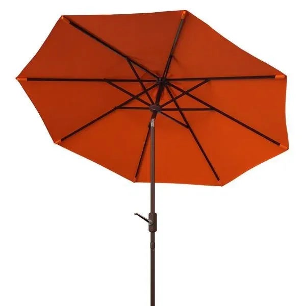 Contemporary Outdoor UV Resistant Ortega 9 ft Auto Tilt Crank Umbrella - Orange For Sale - Image 3 of 5
