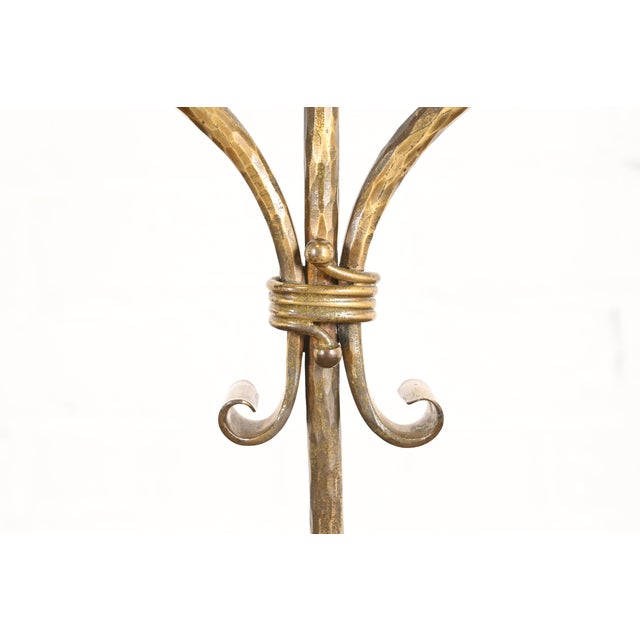 Metal Roycroft Arts & Crafts Brass Finished Hammered Copper Candelabras, Pair For Sale - Image 7 of 13