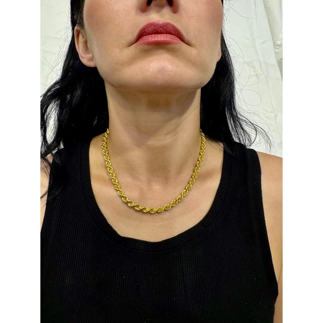 Vintage 18 Karat Yellow Gold 17.8 Gm, Rope Chain, 6.30 mm Necklace, 17 " Long For Sale - Image 13 of 18