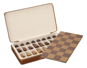 AERIN Enzo Travel Chess Set, Chestnut
