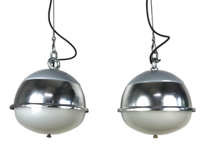Industrial Spherical Mirror Lights Sp400x° from Hellux HLX Germany, 1960s, Set of 2