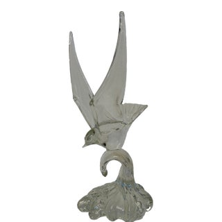 1980s Murano Seagull on Wave Sculpture For Sale