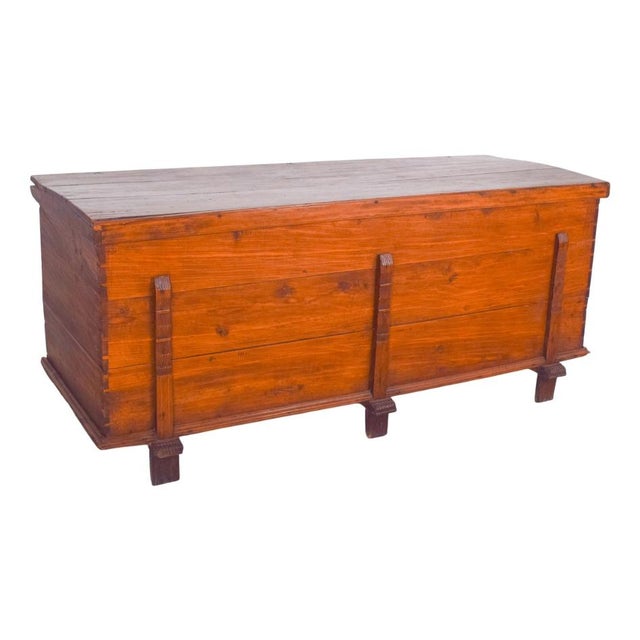 Large Portuguese Pine Chest, 1890s For Sale - Image 11 of 11