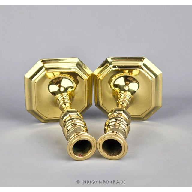 Vintage Solid Brass Pair of Candlesticks by Baldwin USA These wonderful candlesticks are made from solid brass with...