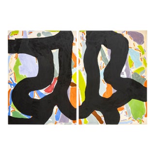Jack Roth Untitled Diptych Acrylic on Canvas, 2 For Sale