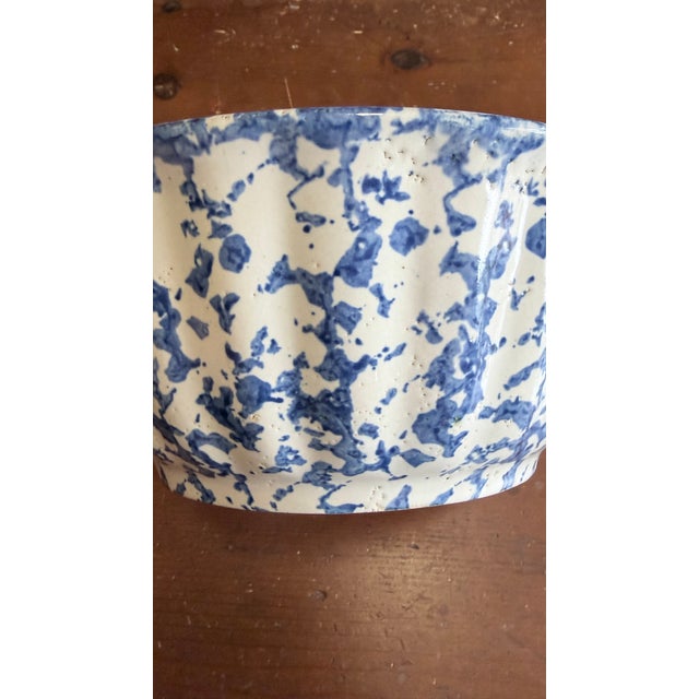 Antique American Blue & White Spongeware Bowl, Circa 1890–1900 For Sale - Image 12 of 14