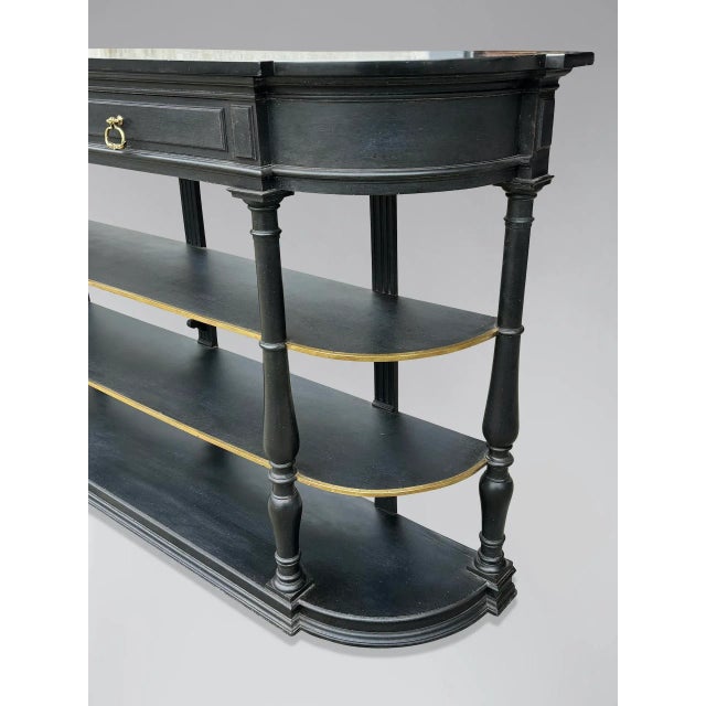 19th Century French Painted Marble Top Console Table, 1880 For Sale - Image 3 of 12
